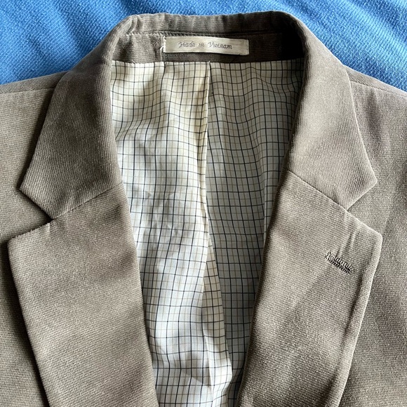 VTG LAUREN RALPH LAUREN SIZE 46R LIGHT BROWN FAUX SUEDE MEN'S SPORT COAT - Picture 3 of 12